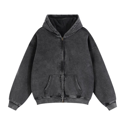 LEGIO Zip Hoodie — Washed Black