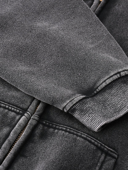 LEGIO Zip Hoodie — Washed Black