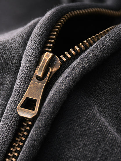 LEGIO Zip Hoodie — Washed Black