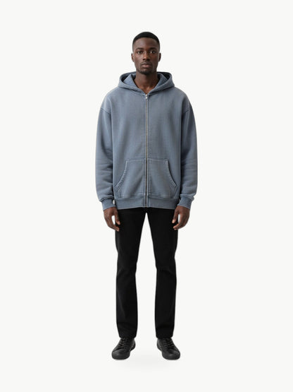 LEGIO Zip Hoodie — Washed Blue