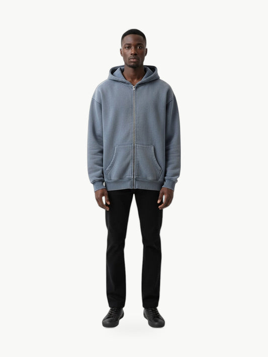 LEGIO Zip Hoodie — Washed Blue