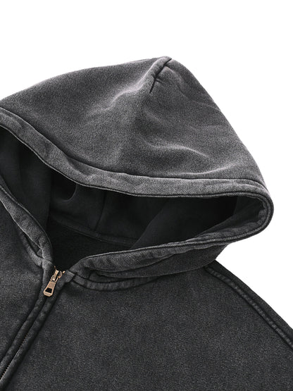 LEGIO Zip Hoodie — Washed Black